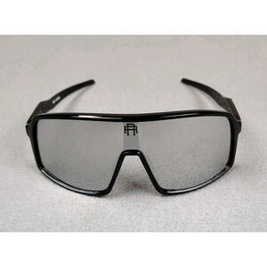 Men Sunglasses Wrap Shield Frame Black Gray Mirror Biker Boating Sutro Style New